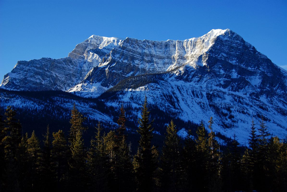 02 Storm Mountain Early Morning From Highway 93 Just After Castle Junction Driving To Radium In Winter